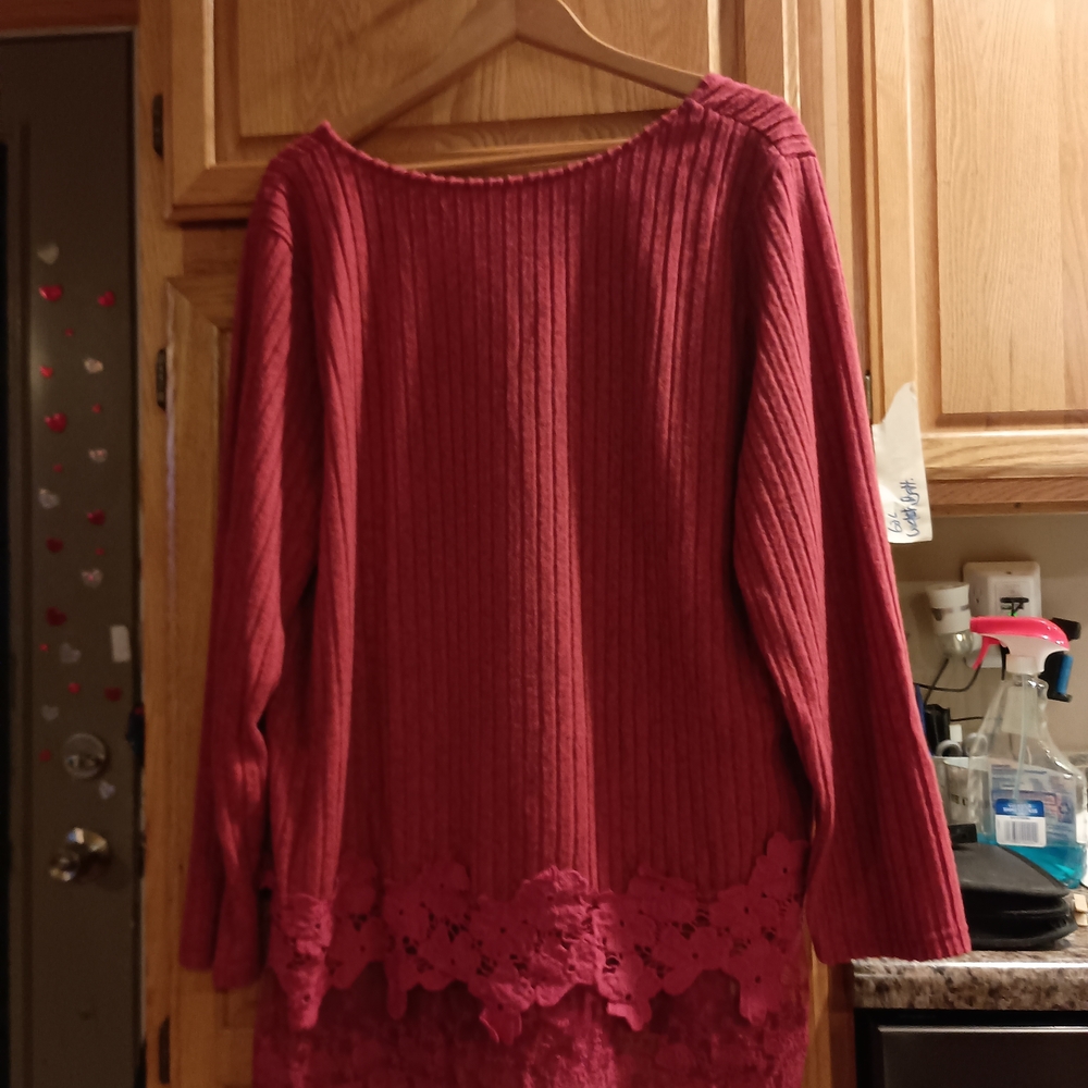 Source Unknown Red Crew Neck Sweater - image 2